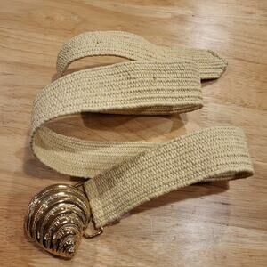 Gold Shell Lilly Pulitzer Size Small Beige Belt 36"